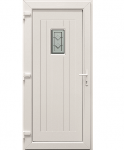 Rodosz fehér 98x208cm bal, PVC bejárati ajtó + kilincs